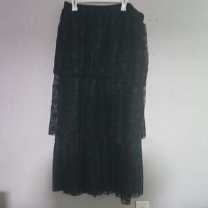 Disturbia Chrysalis Butterfly Lace Tiered Maxi Skirt Size 14